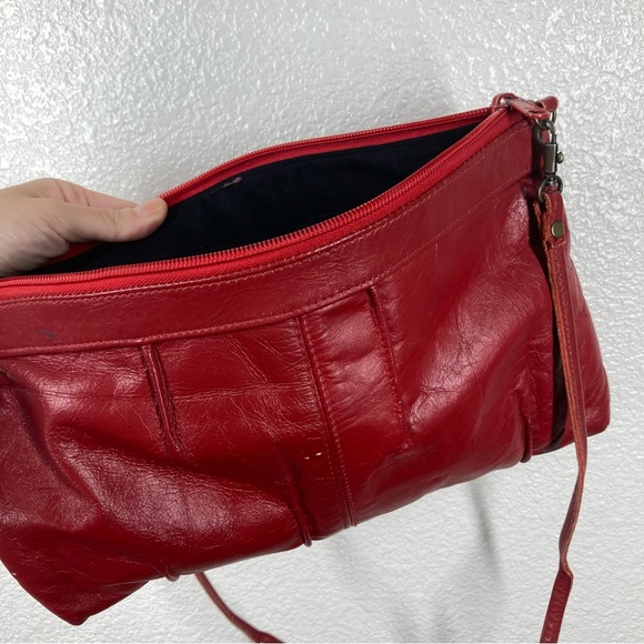 Vintage Toni Red Leather Crossbody Bag 12x8" Retro Purse Removable Strap - Picture 10 of 15